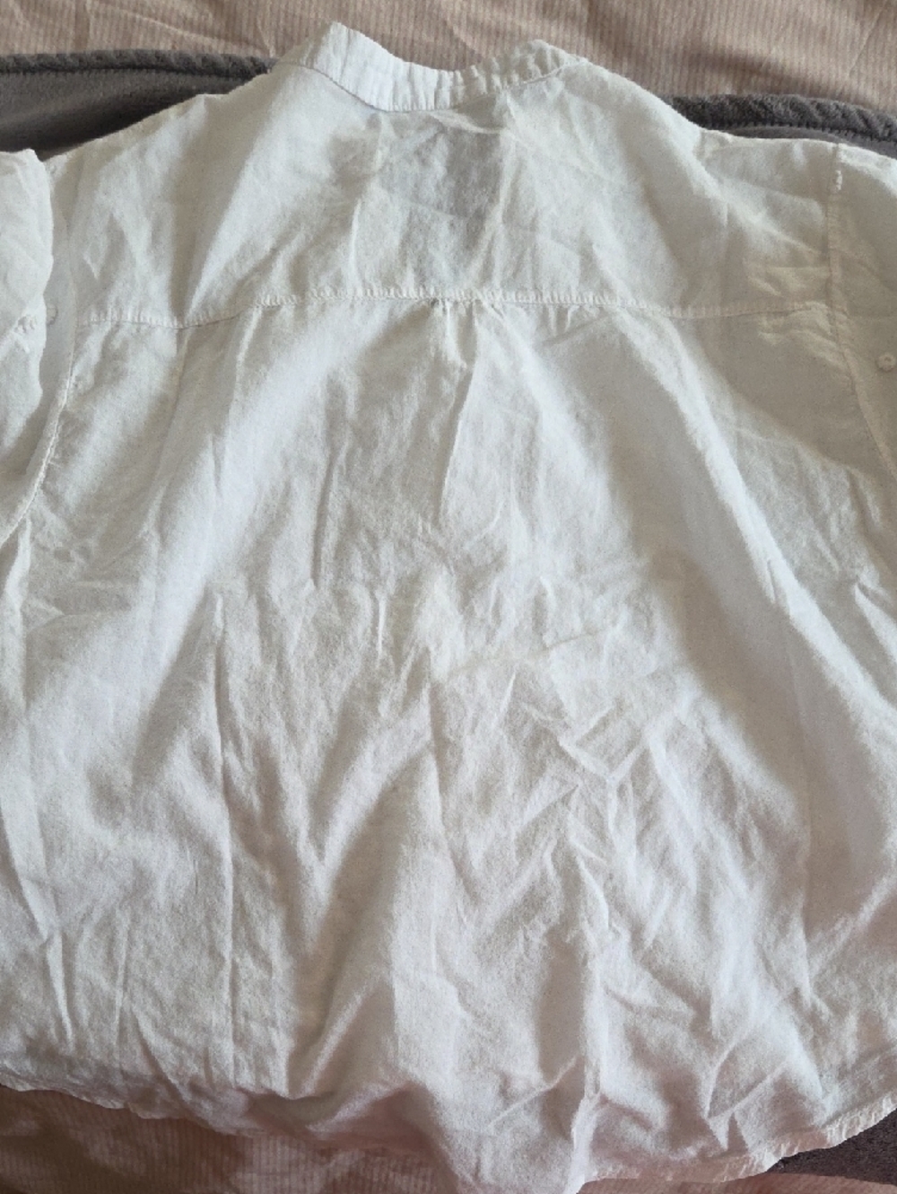 White Embroidered V-Neck Peasant Blouse - Picture 9 of 10
